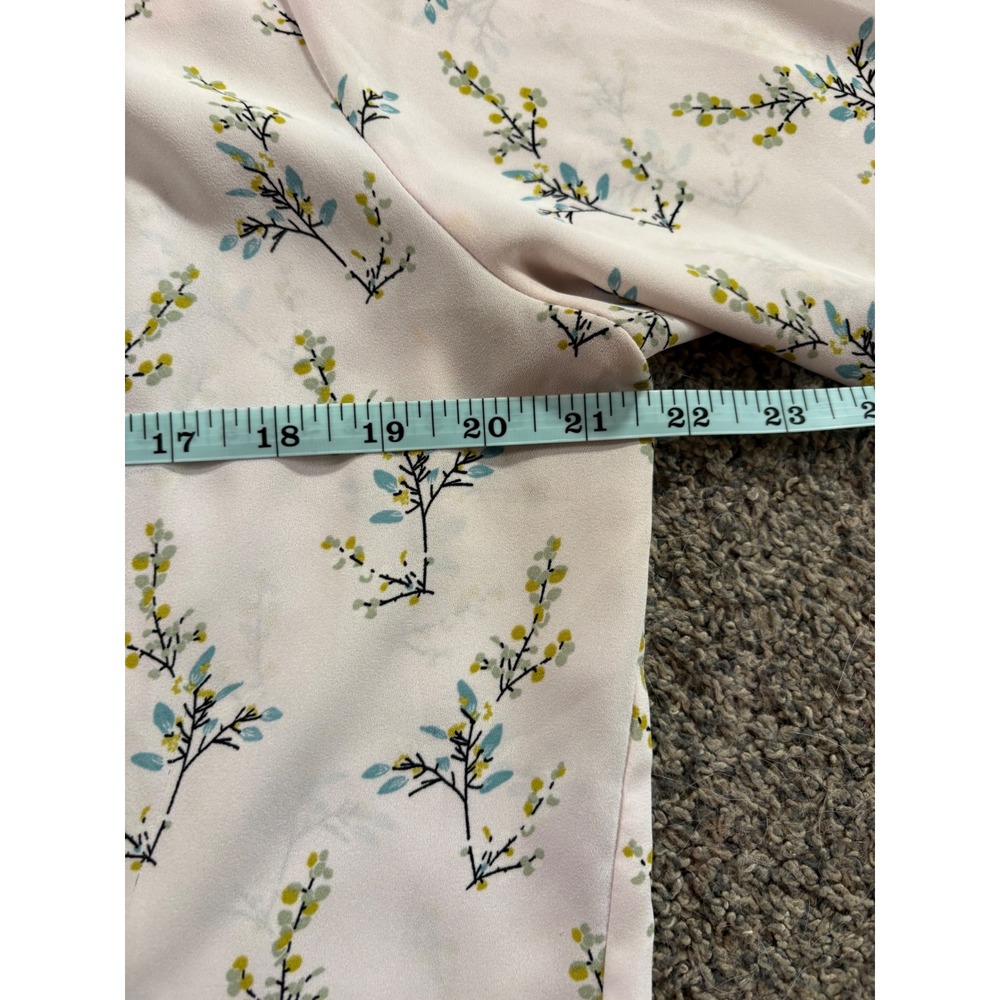 LOFT Blouse Womens MP White Floral Button Down Long Sleeve Petite Cottagecore - Picture 11 of 11